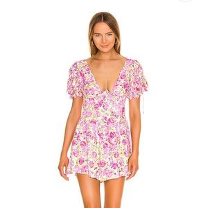 For Love and Lemons Paulina Puffy Sleeve Mini Dress